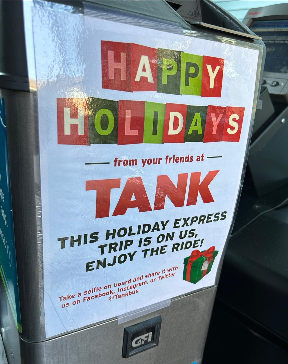 tankbus's tweet image. Tis’ the season to celebrate our wonderful passengers 🚌🎄 Our special Holiday Express bus returns TODAY, and if you experience its magic, your ride will be on us 🎁 You never know when or where it will be, but it’s a sight you just have to see 🎅🏻 Happy Holidays! #TANKBus