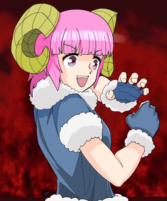 おとなしヒツジさんとこのムホちゃん ヴァンパイアハンターのキャラセレクト画面のフェリシア風