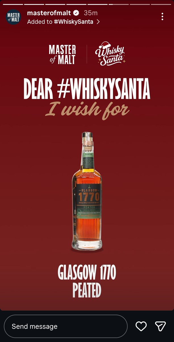 shep5377's tweet photo. Dear #whiskysanta, would love to wake up to this one @MasterOfMalt https://t.co/YcB2UjnB4R