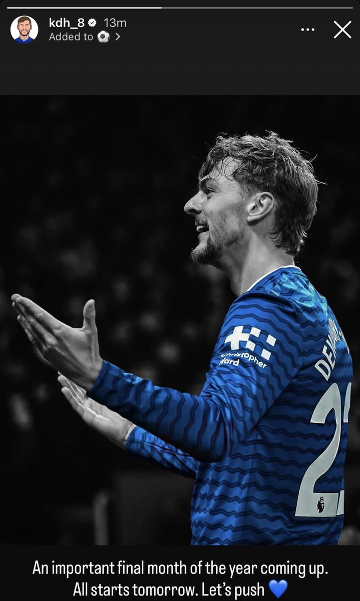 NilSatisNews's tweet image. 📱Kiernan Dewsbury-Hall Latest Instagram Story! 💙

3️⃣ in 3️⃣ tomorrow KDH ⏳⚽️🤞