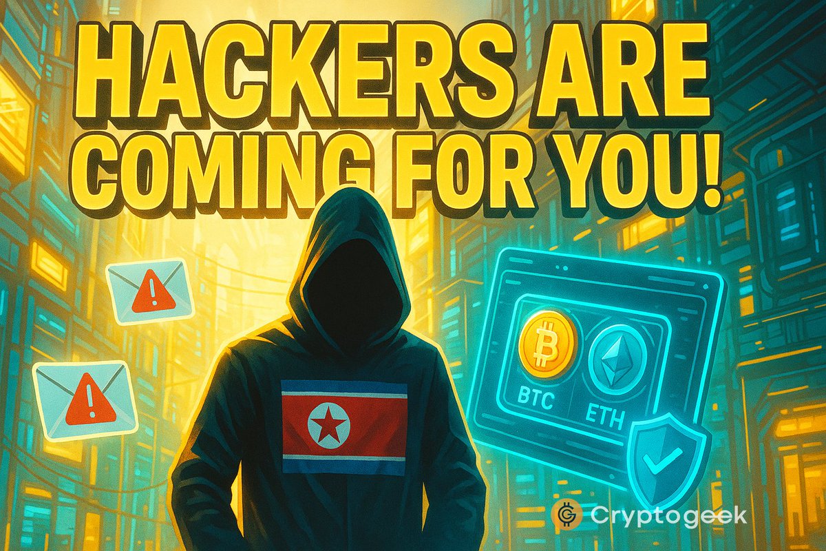 the_Cryptogeek's tweet image. 🚨 Lazarus is farming your bags, not yield.
North Korea’s Lazarus Group is leading $BTC/$ETH spear-phishing attacks, topping threat mentions over the last 12 months. Double-check senders, use VPNs, enable MFA – or be exit liquidity. 🛡️
Is your OPSEC actually ready?
#LazarusGroup…