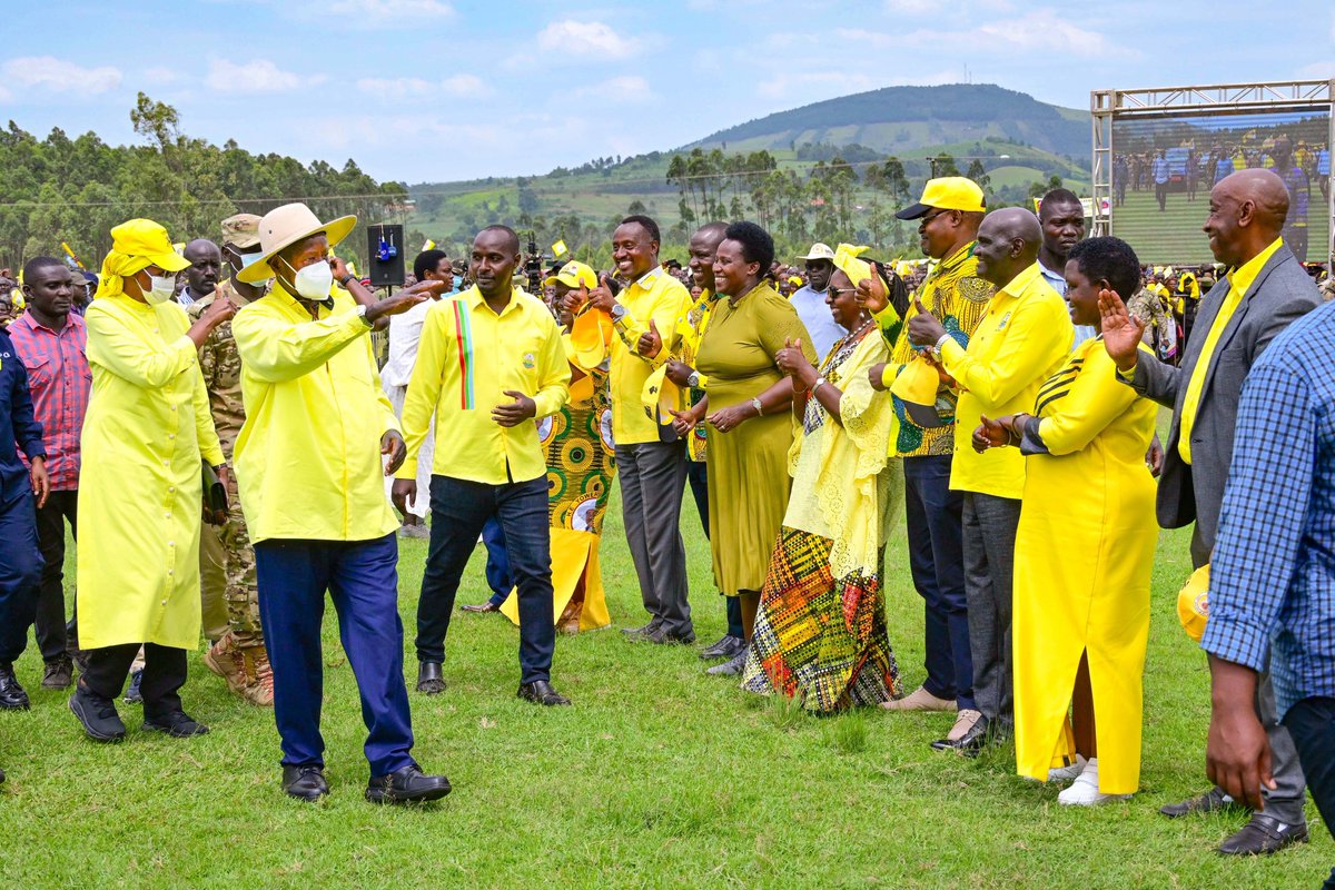 KagutaMuseveni's tweet photo. Today, together with Maama and the NRM leadership, I began my first rally in Rwampara. I was glad to return to Bujaga after 68 years. I last passed here in 1957 on foot to watch football, and again during the struggles of 1979 and 1985. Those wars ended, and today Uganda is in peace.

On development, we have worked on the Rwampara road and opened routes toward Isingiro. All sub-counties now have electricity. We shall upgrade the Buteraniro–Bugamba–Rwoho–Bukoni–Kitwe road and the Ruti–Mwizi–Kikagate road. Irrigation will be implemented, so do not destroy the swamps. On health, every sub-county now has a Health Centre III or IV; what remains is upgrading one HC IV into a district hospital.
