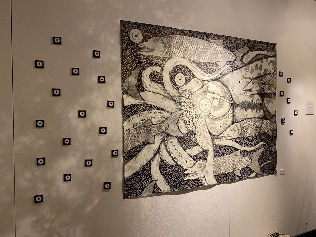 「グループショウ 『NAUTILUS DIVER』 搬入がおわりました! 明日11」|飯田 愛のイラスト