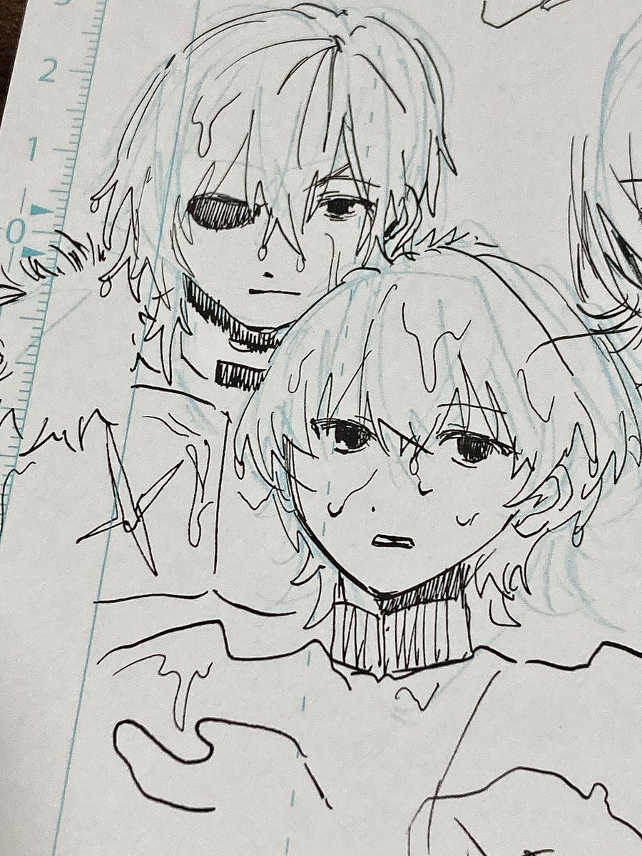 Lotusflower1016's tweet photo. Gペンに慣れなさすぎてヨレヨレで描いたディミレト https://t.co/3qZabBL5OT