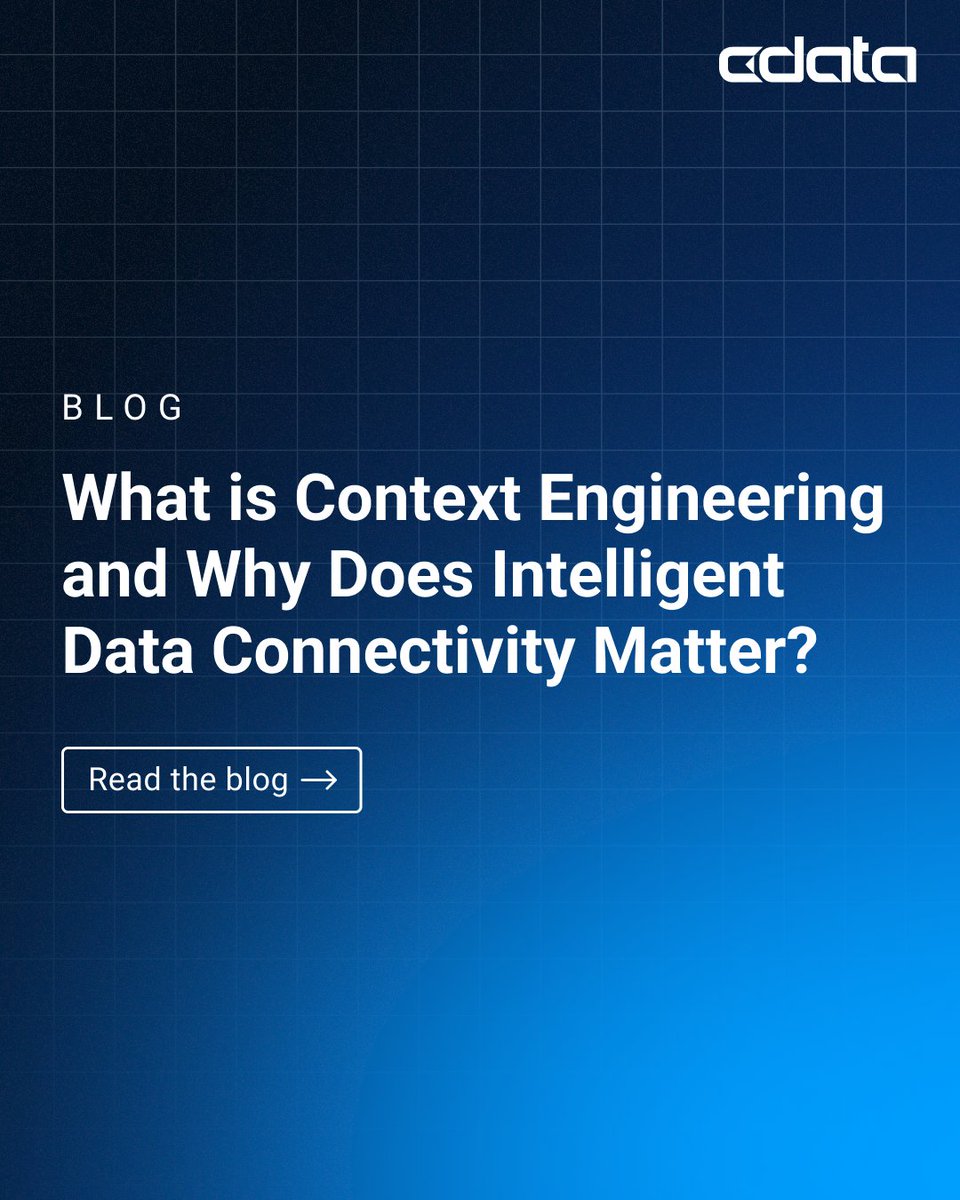 cdatasoftware's tweet image. What if your AI assistant didn’t just “look up” data—but understood it? 🧠

The right context + real‑time connectivity = smarter outcomes: bit.ly/4oDYbIb 

#CData #ConnectAI #AI #MCP #DataOps