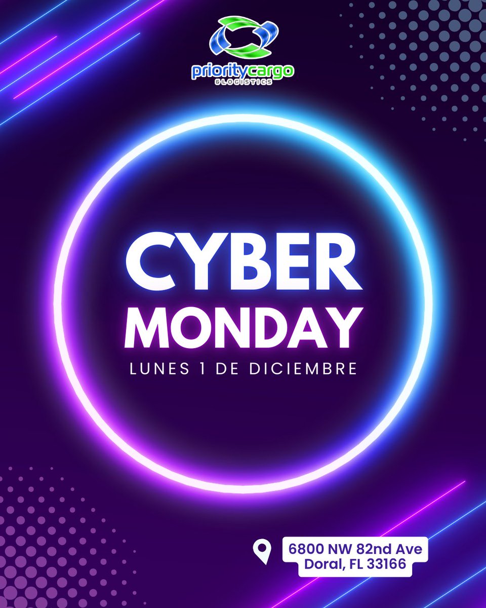 PriorityCargo's tweet photo. 💻✨ CYBER MONDAY está aquí!
🛍️ Aprovecha las mejores ofertas online desde donde estés.
📦 ¡Y no olvides colocar nuestra dirección al momento de pagar!

📍 6800 NW 82nd Ave, Doral, FL 33166

Tu casillero en Miami está listo para recibir tus compras 💥
🌐 https://t.co/nyFPfEvClf￼ https://t.co/MwPrOdn3iF