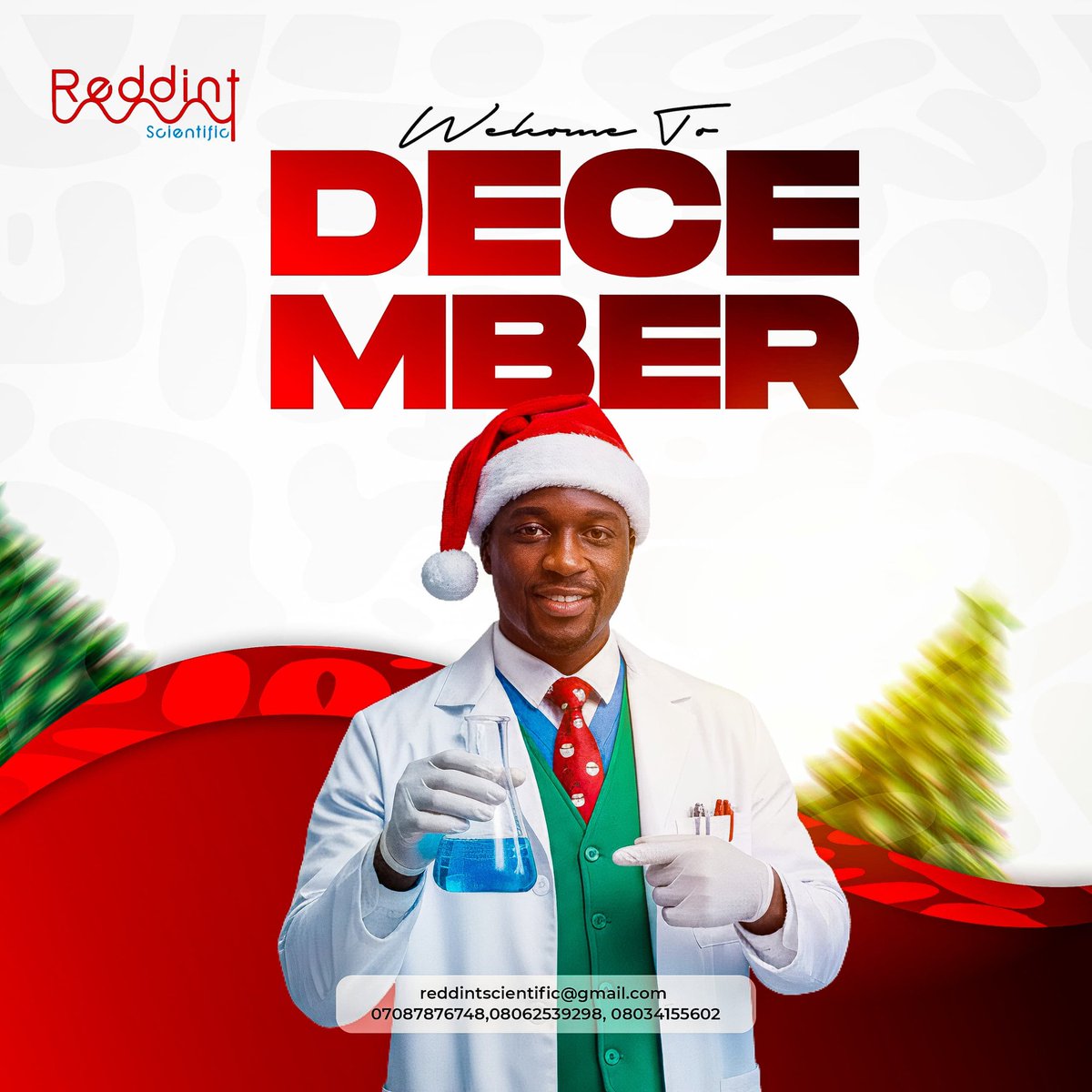 reddintsci's tweet image. Welcome to the last month of the year

We are wishing you a Merry Christmas and Prosperous Happy New Year ahead

Please don't forget tk send in your order before the close of business to enable us serve you better

reddintscientific@gmail.com