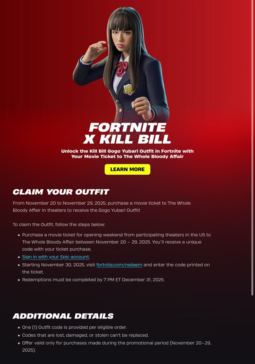 bought THREE tickets for this <a href="/Fortnite/">Fortnite</a> <a href="/Fandango/">Fandango</a> promotion – nowhere in this post from the official fortnite website does it mention getting scammed but here we are... no code... no skin