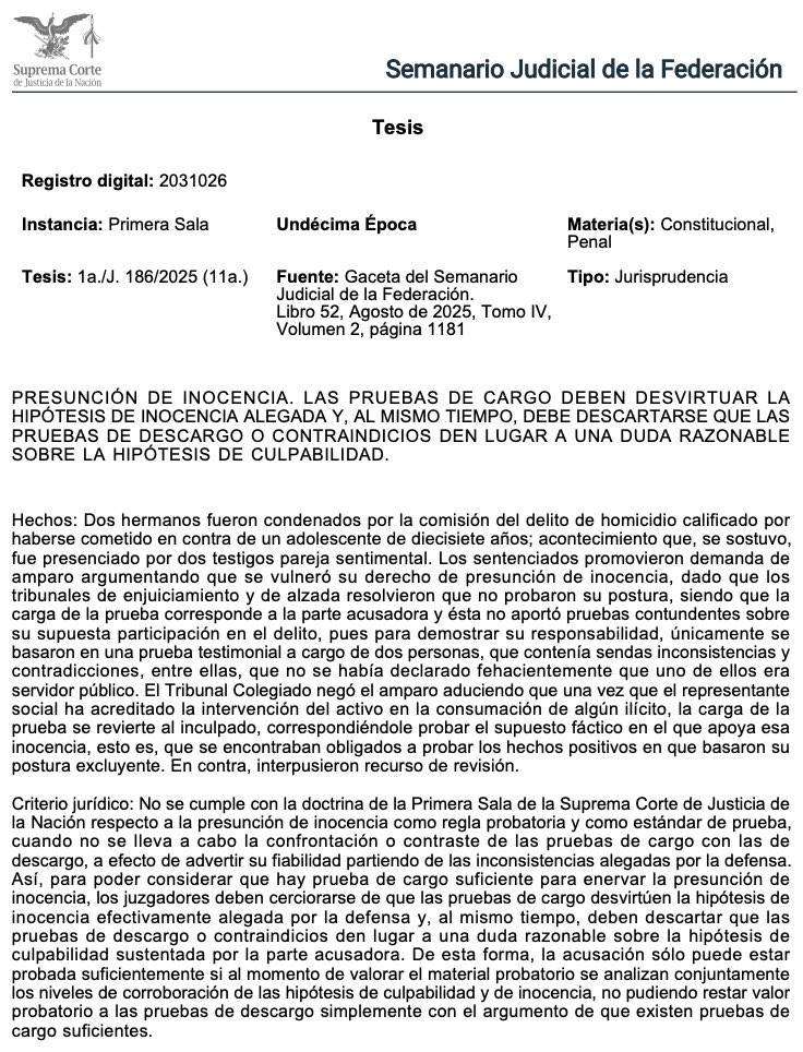 👀 ¿Te pueden condenar solo con dos testigos dudosos?

¿Una condena puede sostenerse solo porque “hay testigos que señalan al acusado”? 👀 Este criterio jurídico dejó claro que no. Para que una persona sea declarada culpable, las pruebas de cargo deben derribar la hipótesis de