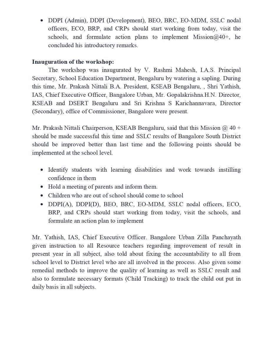 ShalaShikshana's tweet photo. A brief note on One Day Workshop - For the improvement of the SSLC results in the Bangalore South District on 24.11.2025.
#levelplayingfield #nochildleftbehind #SSLCBoardExam #futurepathways #shalashikshana #Karnataka https://t.co/klZ1K92dxJ