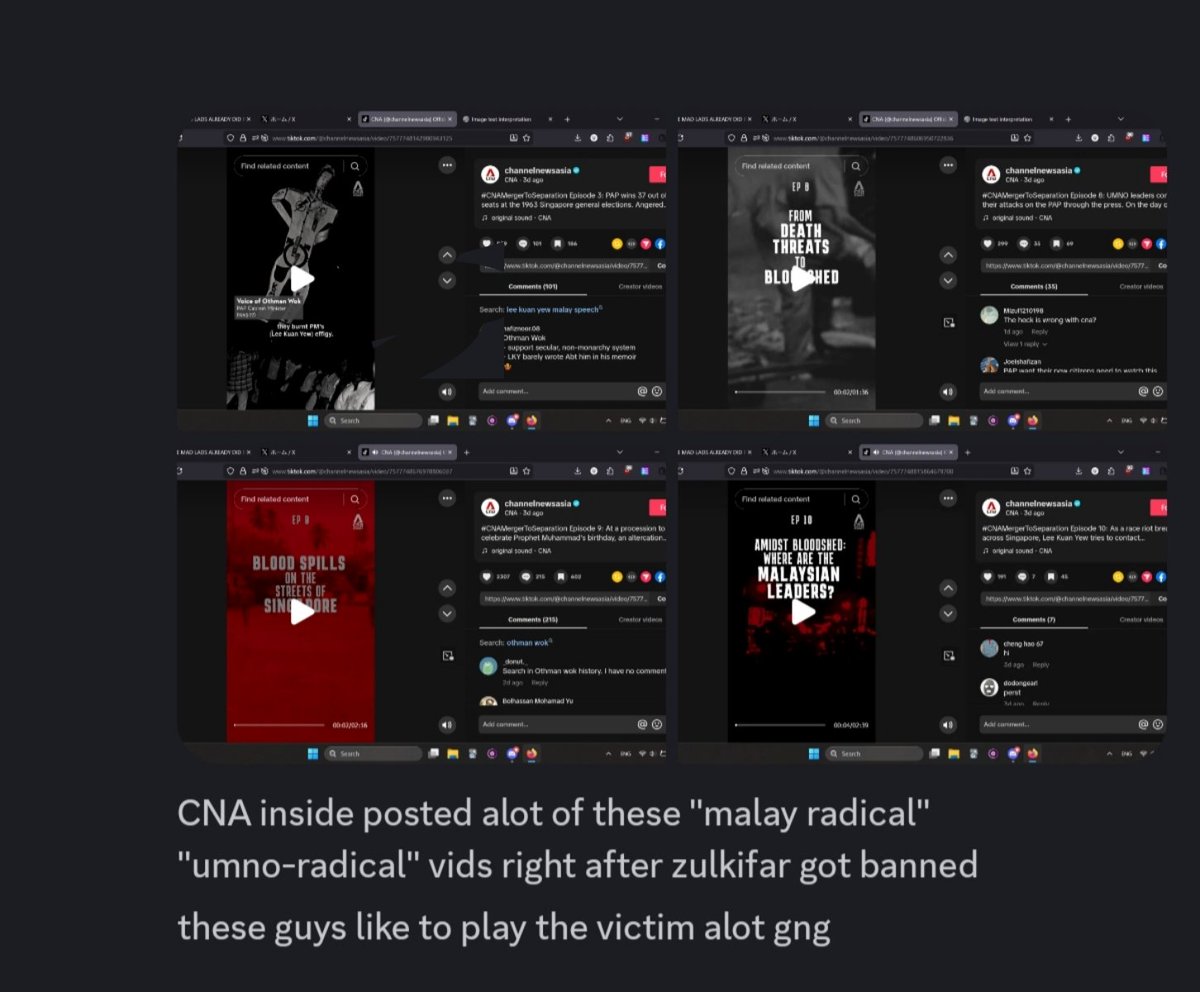 🚨 Following <a href="/TheInquiryQ/">The Inquiry</a>'s ban, CNA posted these videos, probably to play the victim narrative. State propaganda still not overcoming the Streisand effect.