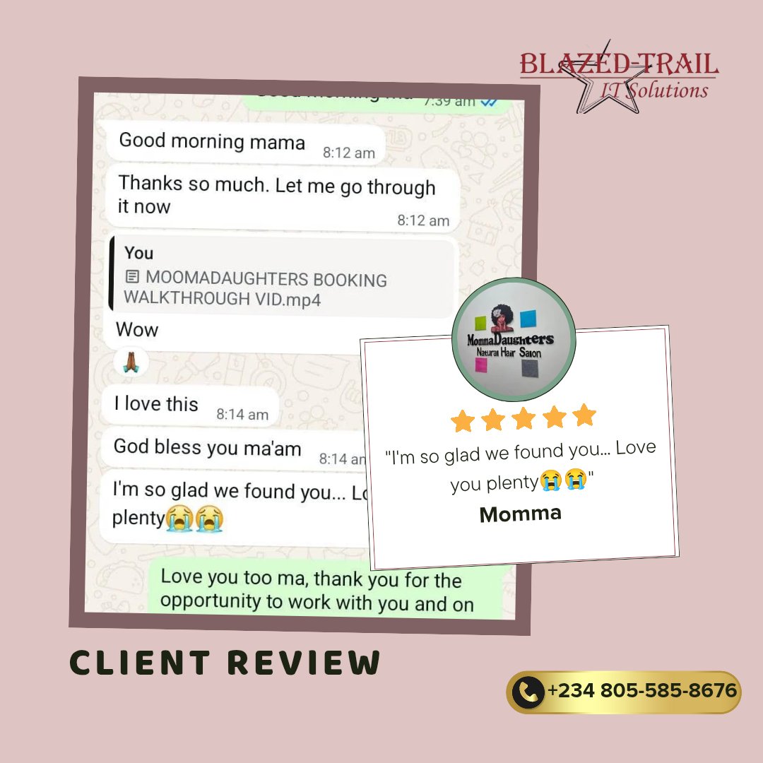 graceolapetan's tweet image. When the day gets tough, thoughtful client feedback is the boost we didn’t know we needed.

Grateful for all our wonderful clients.

Special shout out to Ms Abimbola @oloriruby. Thank you for the kind words, for putting @BtitsTechHub on.