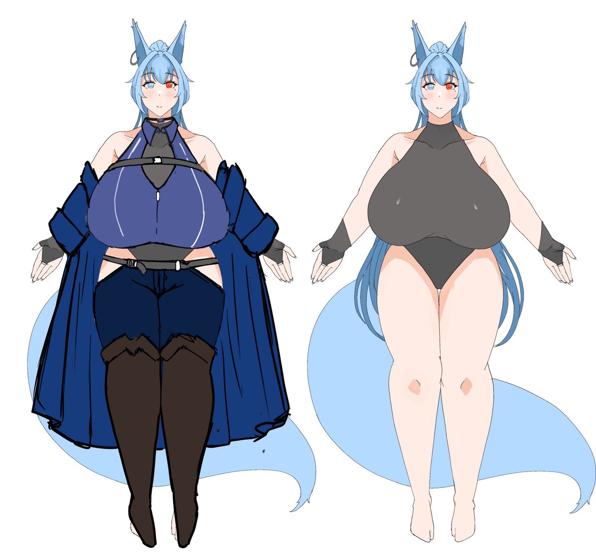 休憩のお絵描き途中。明日はSKEB仕上げるんじゃ 