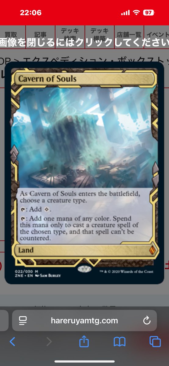 #晴れる屋サンタに願いを
《魂の洞窟/Cavern of Souls》[ZNE] 土地
これがほちぃねんサンタさ〜ん(´∀｀)