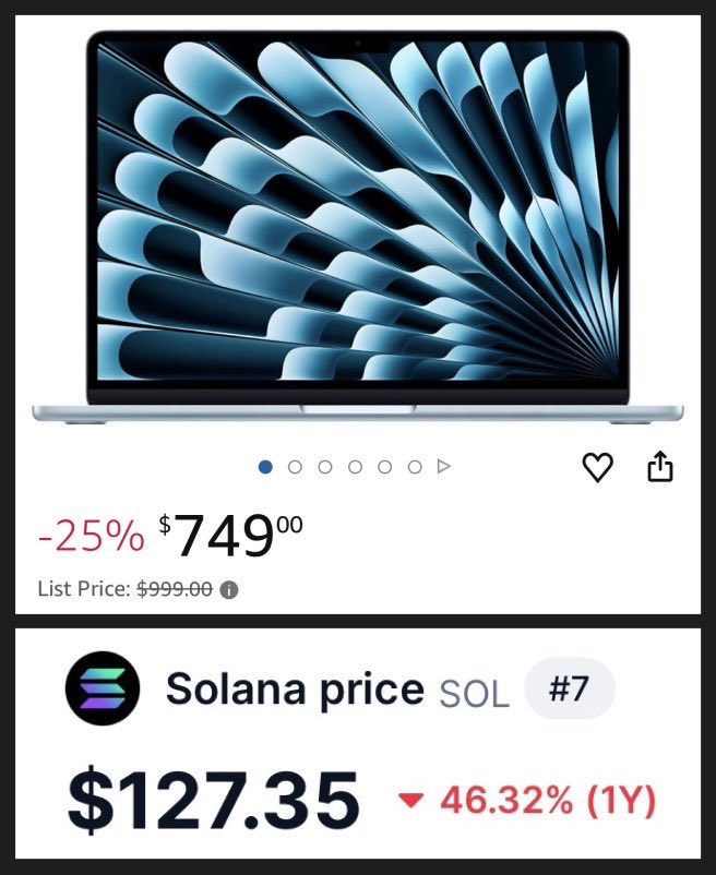 Black Friday is crazy 🏷️

MacBook — 25% discount
Solana — 50% discount

Easy choice