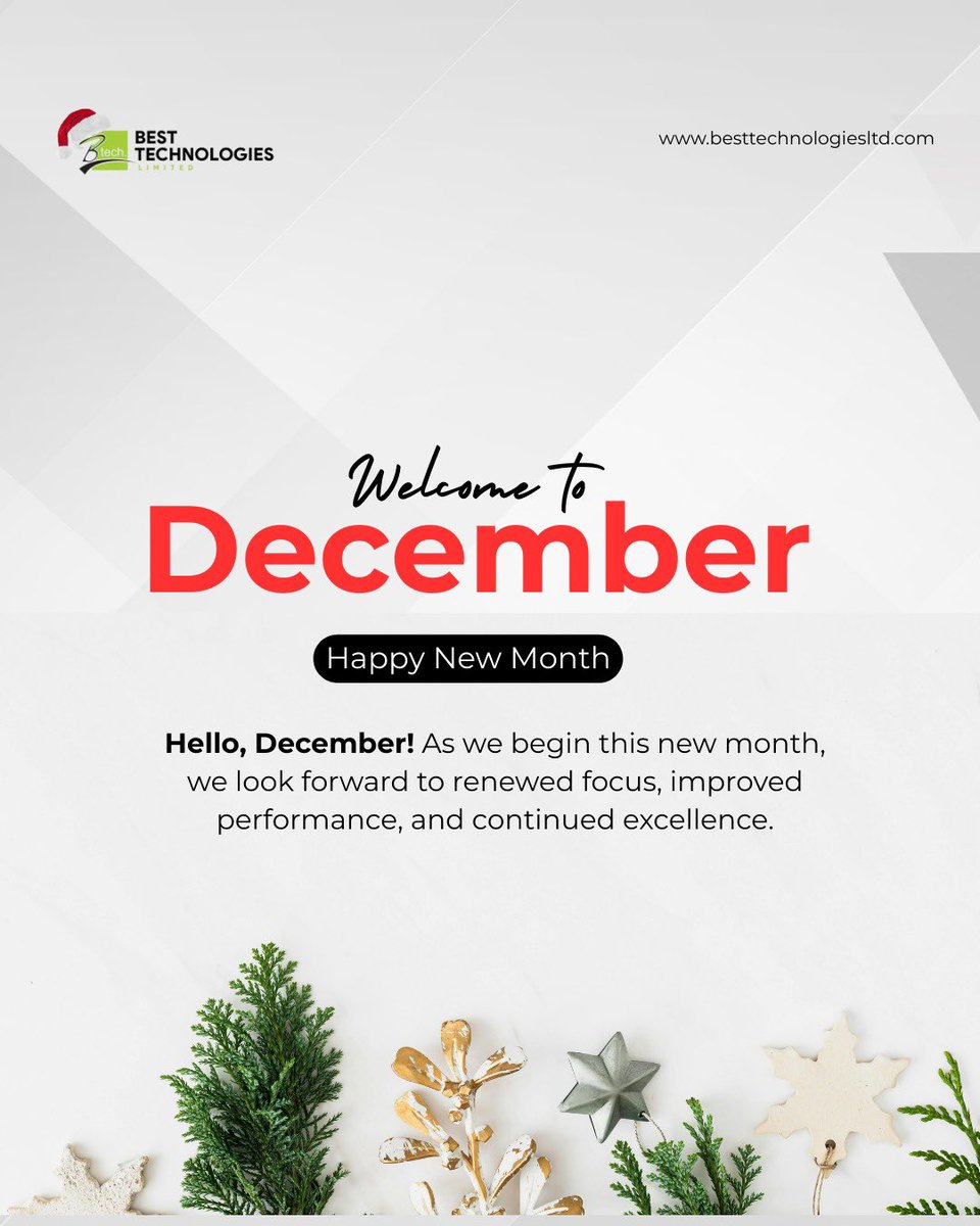 besttech_ltd's tweet image. A new month 
A new opportunity to build, innovate, and deliver excellence. 
Happy New Month from Best Tech. 
#besttech #tech #bootcamplessons