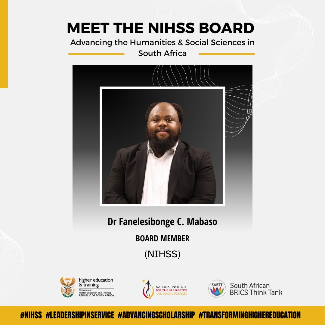 iNIHSS's tweet image. His work reflects a new generation of scholars committed to justice, transformation, and academic excellence.

Learn more about Dr Mabaso: nihss.ac.za/node/938
