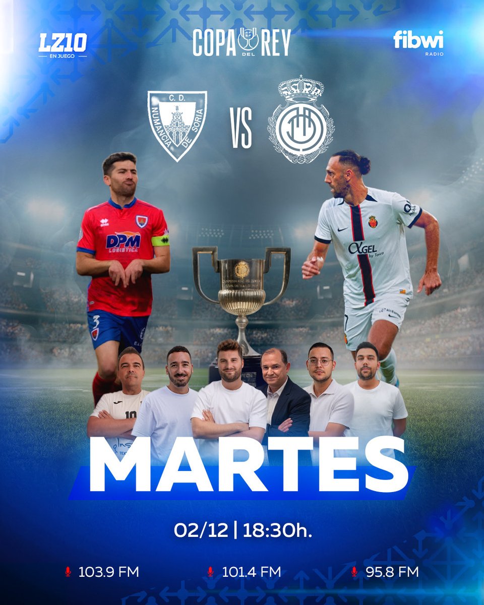 🏆 Este martes #𝐋𝐙𝟏𝟎𝐄𝐧𝐉𝐮𝐞𝐠𝐨 se pone en modo Copa del Rey 🔴

⚽️ <a href="/cdnumancia/">CD Numancia</a> 🆚 <a href="/RCD_Mallorca/">RCD Mallorca</a> 

🕒 Desde las 18:30 horas, previa, partido y todo el post con tu equipo favorito 

🏟️ <a href="/JUANMISB97/">Juanmi Sánchez</a> desde Los Pajaritos

🎙️ Con <a href="/robbertomateo/">Roberto Mateo</a>, <a href="/JuanRoca2/">Juan Roca</a> <a href="/luisforteza/">Luisfor👹</a>,