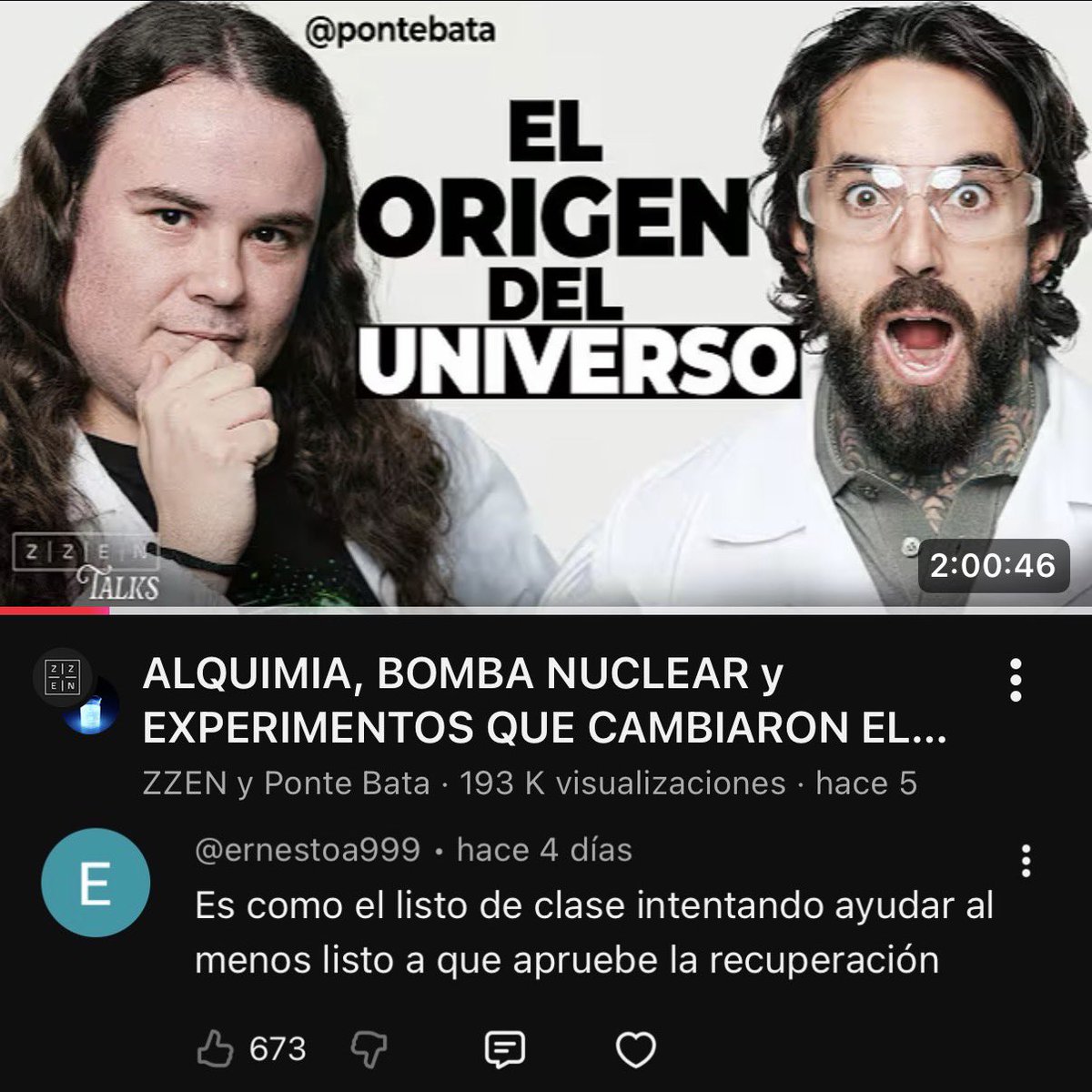 Lo peor es que tiene razón JAJAJAJA

Aquí lo tenéis:
youtu.be/Yy2r3ZxAJWc