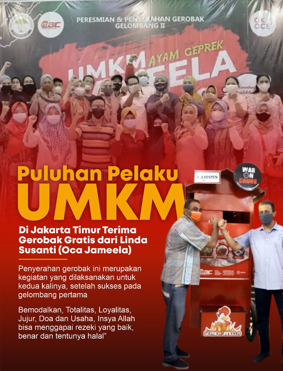 Pegiat sosial Linda Susanti aktiv sekali memberi bantuan pada masyarakat yg membutuhkan, seperti di daerah Jakarta Timur saat itu puluhan pelaku UMKM Terima bantuan gerobak gratis dan bantuan seperti ini bukan pertama kalinya. 

Desember Anjani Pejabat Konser Pecat