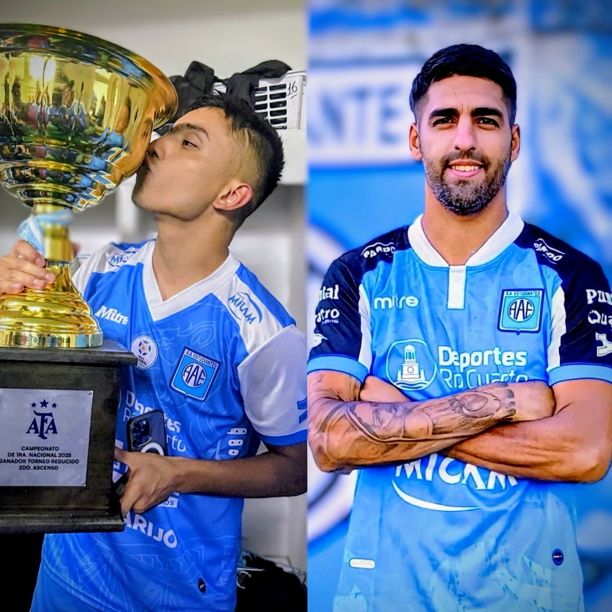 ⚽️🏆 ¡𝗙𝗘𝗟𝗜𝗖𝗜𝗧𝗔𝗖𝗜𝗢𝗡𝗘𝗦 𝗕𝗥𝗜𝗔𝗡 𝗢𝗥𝗢𝗦𝗖𝗢 𝗬 𝗙𝗔𝗕𝗜𝗢 𝗩𝗔𝗭𝗤𝗨𝗘𝗭! 🧡💙

Felicitamos a Brian Orosco y Fabio Vázquez, jugadores surgidos de nuestro semillero, por el ascenso con Estudiantes de Río Cuarto a la Primera División AFA 🔝

#SemilleroPatagónico 🔶🔷