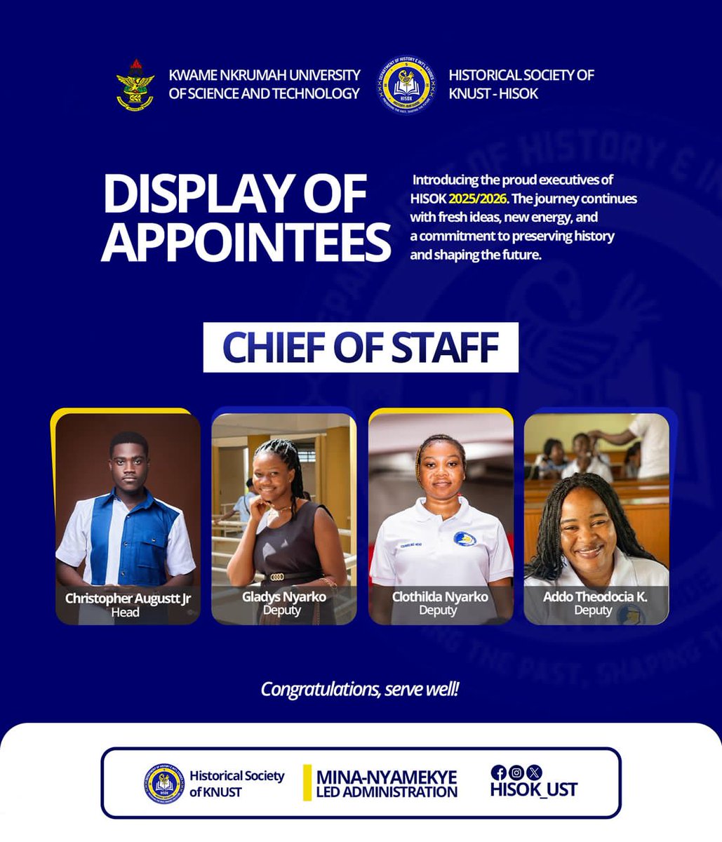 CHIEF OF STAFF 
𝗧𝗵𝗮𝗻𝗸 𝘆𝗼𝘂 𝗳𝗼𝗿 𝘆𝗼𝘂𝗿 𝗰𝗼𝗻𝘁𝗶𝗻𝘂𝗲𝗱 𝘀𝘂𝗽𝗽𝗼𝗿𝘁 🙏.
#𝘛𝘰𝘉𝘦𝘖𝘧𝘚𝘦𝘳𝘷𝘪𝘤𝘦
𝐌𝐈𝐍𝐀-𝐍𝐘𝐀𝐌𝐄𝐊𝐘𝐄 𝐋𝐄𝐃 𝐀𝐃𝐌𝐈𝐍𝐈𝐒𝐓𝐑𝐀𝐓𝐈𝐎𝐍
𝐇𝐈𝐒𝐎𝐊 𝐏𝐑𝐎𝐬 𝟐𝟔'