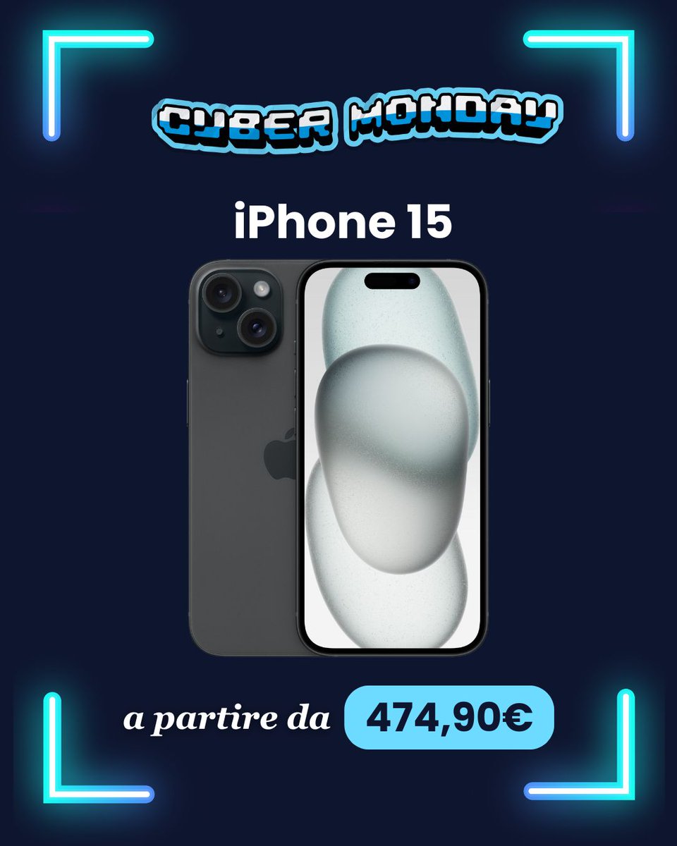 TrenDevice's tweet photo. 🎉💣Super Sconti Cyber Monday TrenDevice!🤖💥

iPhone 15 scontato di -55 €
da soli 474,90 € oppure da 158,30 € per 3 rate mensili senza interessi >>https://t.co/24vzYvqs2k) #CyberMonday2025 #iphone #ricondizionato https://t.co/XFD885RJJV