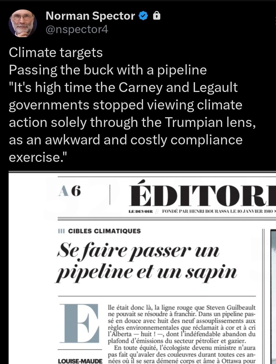 Citizen004's tweet image. Following @nspector4 provides a window into QC politics and opinion. His feed, along with the recent piece by @althiaraj on the AB–Ottawa deal, highlights just how wide the divide is in our country. I may have more in common with the people of Montana than with QC and ON.