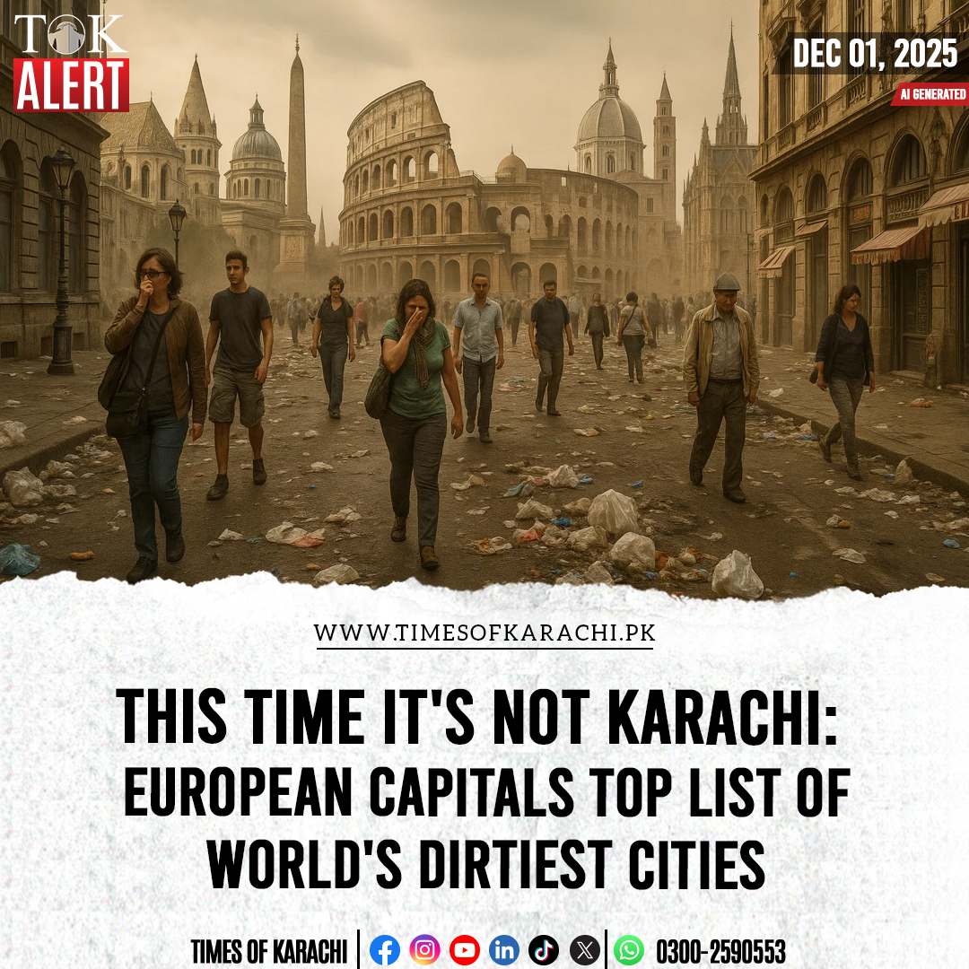 TOKCityOfLights's tweet photo. There is frequent debate about cleanliness in Pakistani cities, especially Karachi, but recent findings show the world’s dirtiest cities ranking is led by a European capital.
Details: https://t.co/ehR6TsU3Jn
#TOKAlert #GlobalCleanliness #CityRankings https://t.co/yaVlbfKZFJ