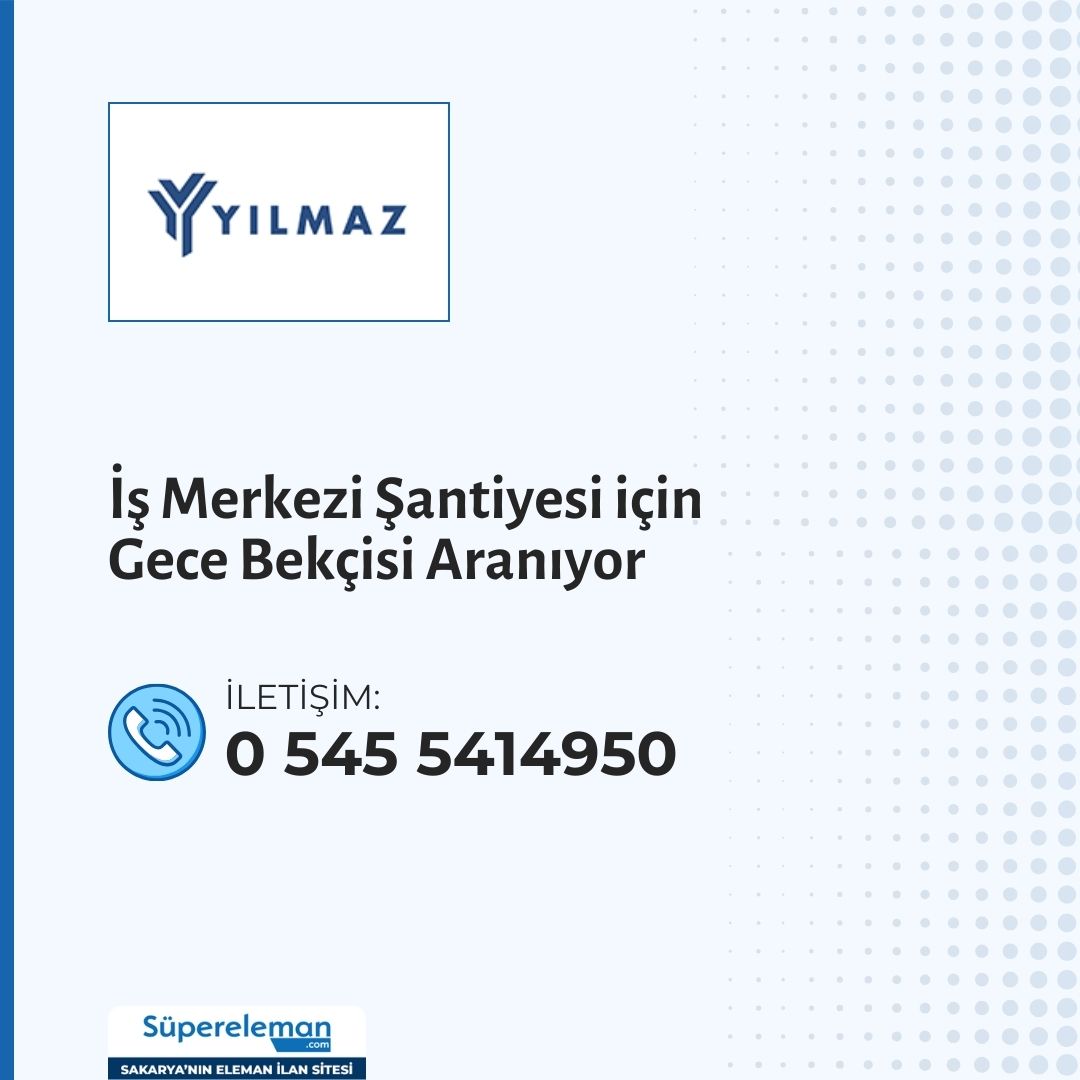 İş Merkezi Şantiyesi için Gece Bekçisi Aranıyor

📌 İlan detayları
supereleman.com/job/job_gddw_1…

🌐 Daha fazla ilan görmek için web sitemizi ziyaret edebilirsiniz: supereleman.com #sakarya #işilanı #işfırsatı #personel