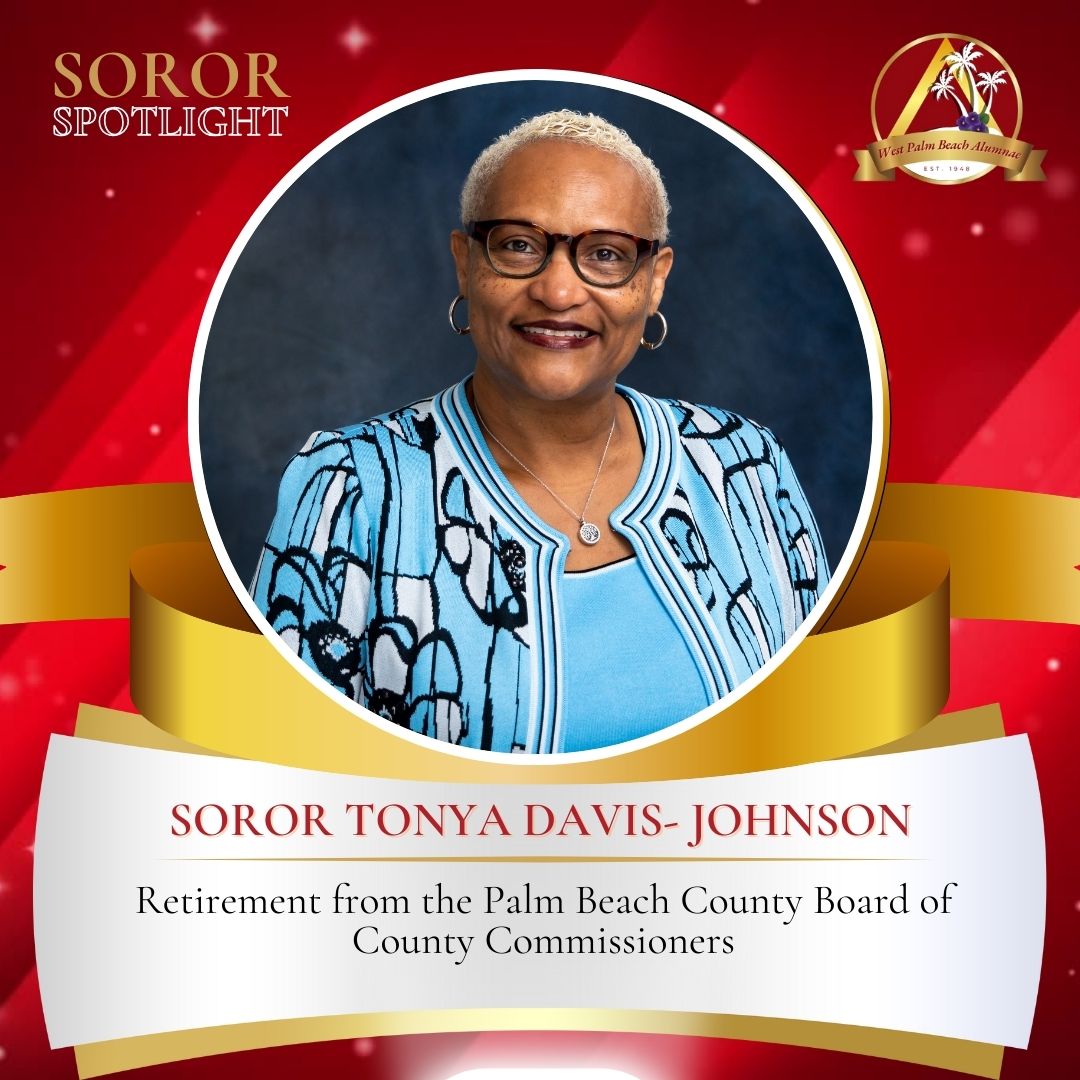 wpbdst's tweet image. Congratulations to Soror Tonya Davis -Johnson on her retirement from the Palm Beach County Board of County Commissioners on October 1, 2025, after 38.9 years of dedicated service! We honor her legacy and wish her all the best in this next chapter of life.
#TakeFlight #WPBDST