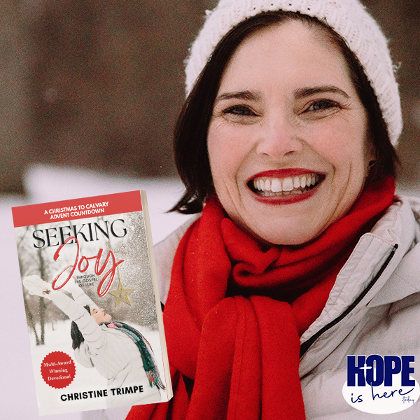 Seeking Joy 
Link: hopeishere.podbean.com/e/seeking-joy/… 

“When you have joy in your heart, you just can’t keep it to yourself.” "The weary world rejoices!" God gave author Christine Trimpe these words during a difficult season, inspiring her to go deeper with her study of joy.
