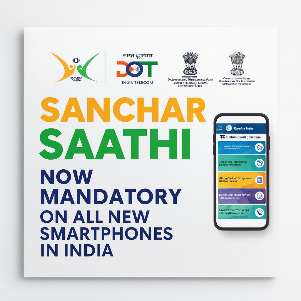 strixsingh's tweet image. New rule in India 🔥
All upcoming smartphones will ship with the Sanchar Saathi app pre-installed — and you can’t delete it.
Big move for cyber safety or another hit to user freedom? 🤔📱
What’s your take? #SancharSaathi #Smartphones #IndiaTech #CyberSecurity