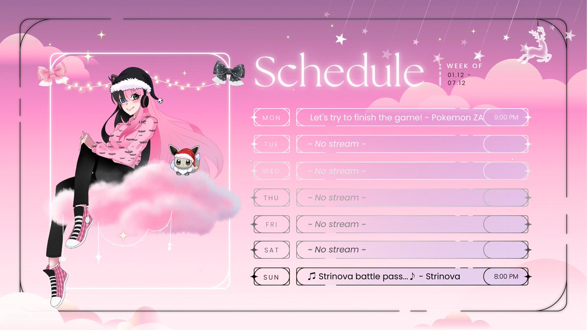 EssiexBessiex's tweet photo. New Schedule! https://t.co/JUp21TouET