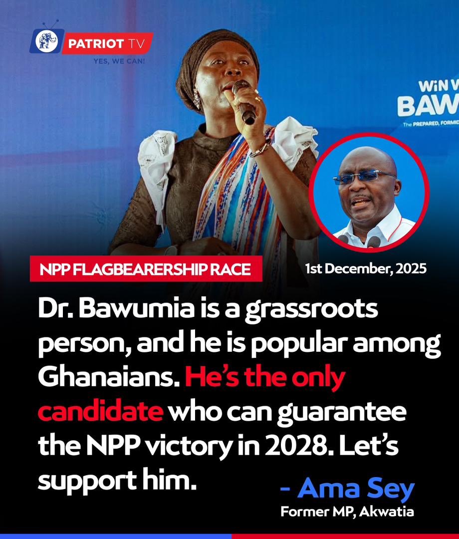 AbrefaKG's tweet image. Dr @MBawumia is a grassroots person,and he is popular among Ghanaians.He is the only candidate who can guarantee the @NPP4All victory in 2028.Lets support him---Ama Sey.

#Itisstillpossible
#3WinWithBawumia
#DMB28

@CASTINBILLZ @ForVolta
@FAnnohDompreh @sonofjacob98
@AmgNapiboi