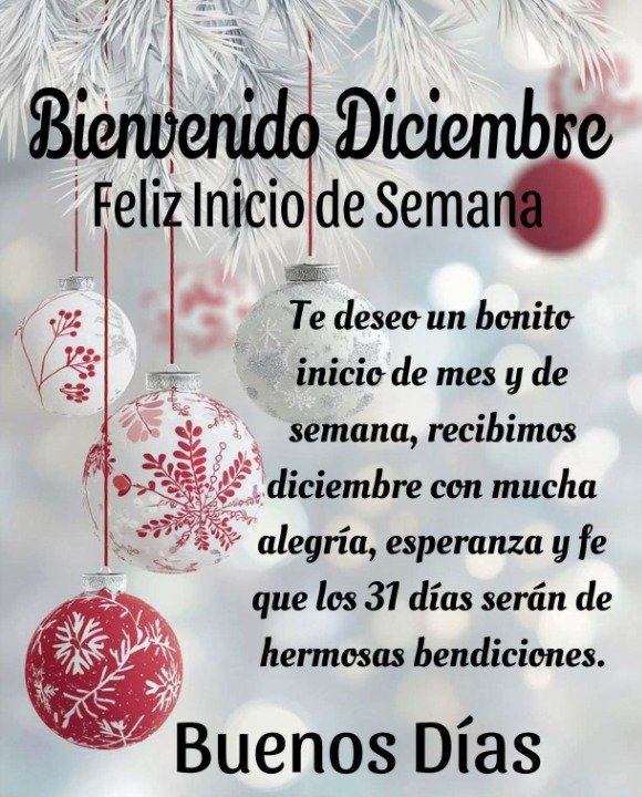UgarteBri's tweet photo. Buenos días, felíz Lunes.
#BuenosDias gente de bien.
Nueva semana y nuevo mes.
Bienvenido Diciembre.
#FelizLunes ❤️❄️
#LlegoNavidad
#01D
#Diciembre https://t.co/2k5NnNA4c9