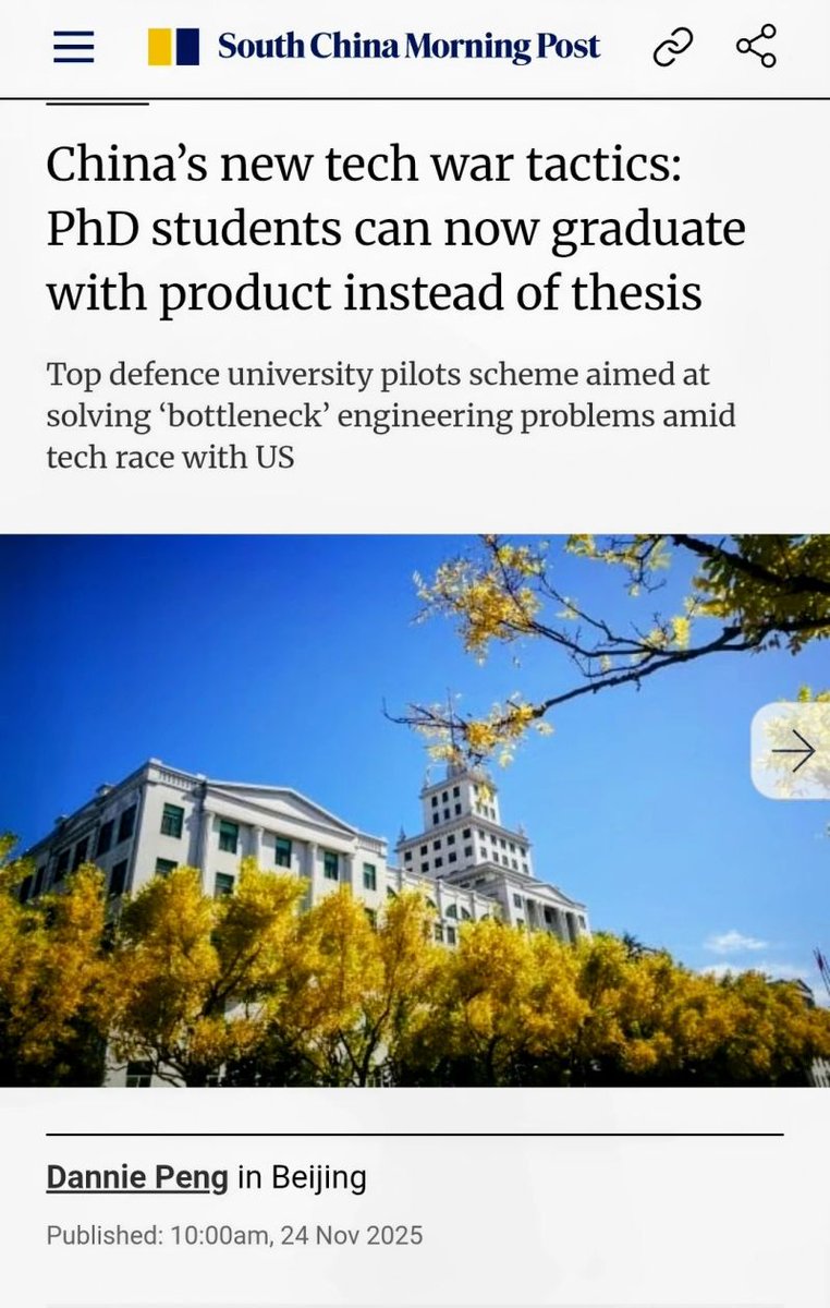 SubhenduDiary's tweet photo. Outcome-Driven Research for #ViksitBharat2047  -A Policy Imperative
Eg, countries like #China  hv enabled outcome-based engineering doctorates, allowing PhD  candidates to graduate on the basis of wkng prototypes &amp; deployable  systems. After all, taxpayer's money used to fund PhD https://t.co/pjA6mds8Cz