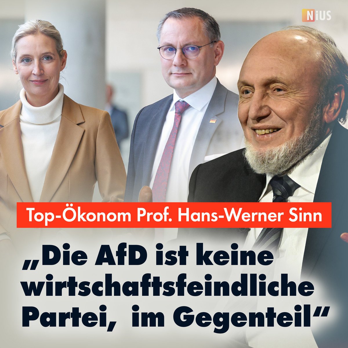 Der renommierte Ökonom und langjährige Chef des ifo-Instituts, Prof. Hans-Werner Sinn, widerspricht der Erzählung, wonach die AfD eine „wirtschaftsfeindliche Partei“ sei. „Im Gegenteil“, sagte Sinn im Interview mit der Schweizer Weltwoche. nius.de/wirtschaft/new…
