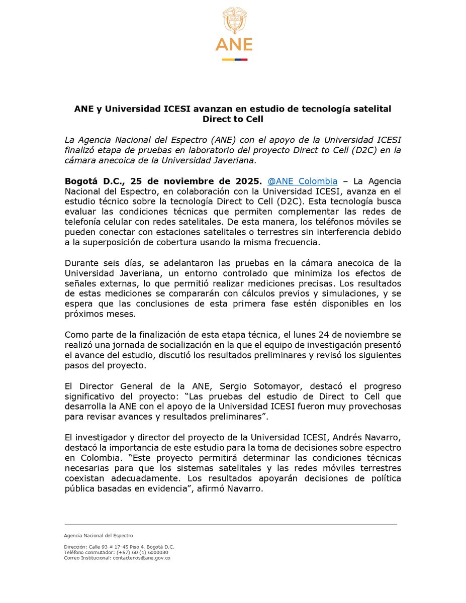 Agencia Nacional del Espectro tweet media