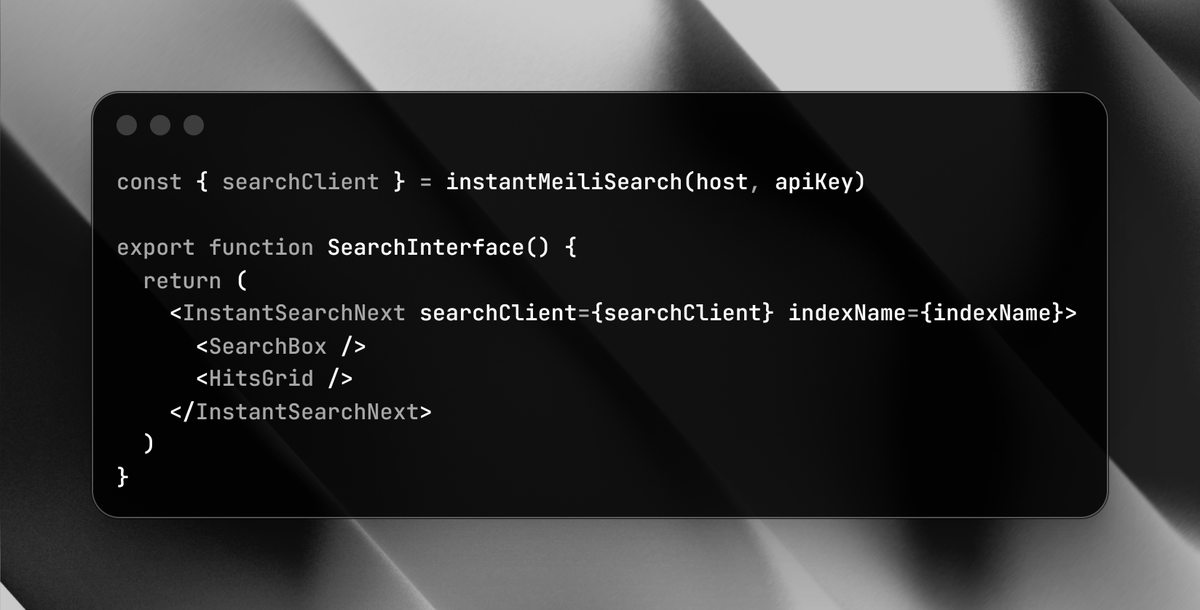 jjlin_dev's tweet image. The convo @meilisearch + @algolia InstantSearch is criminally underrated.

You can build lighting fast search in just a few lines