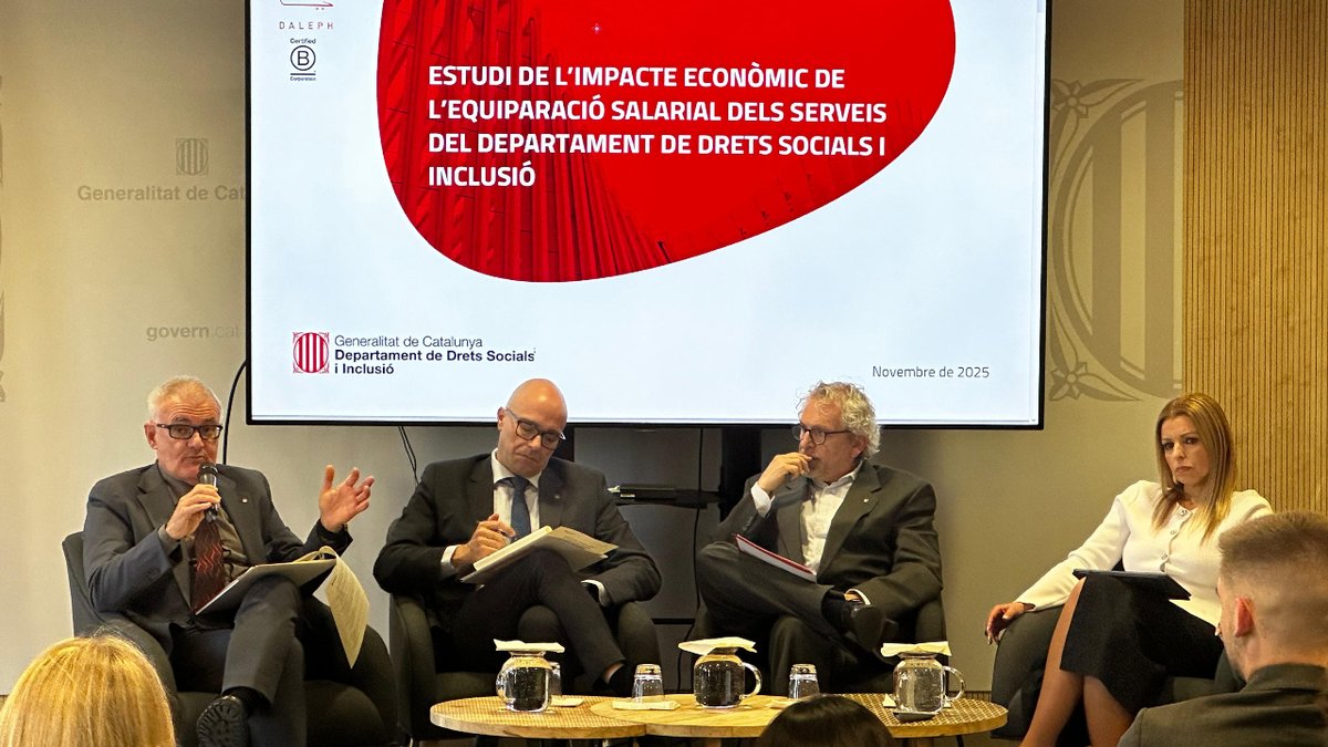 DignaraOrg's tweet image. DIGNARA ha participat en la presentació de  l’estudi elaborat per DALEPH al Departament de Drets Socials sobre el gap  salarial entre professionals del sector social i els seus equivalents de la   funció pública.
La Generalitat ha anunciat la   creació d’una taula negociadora.