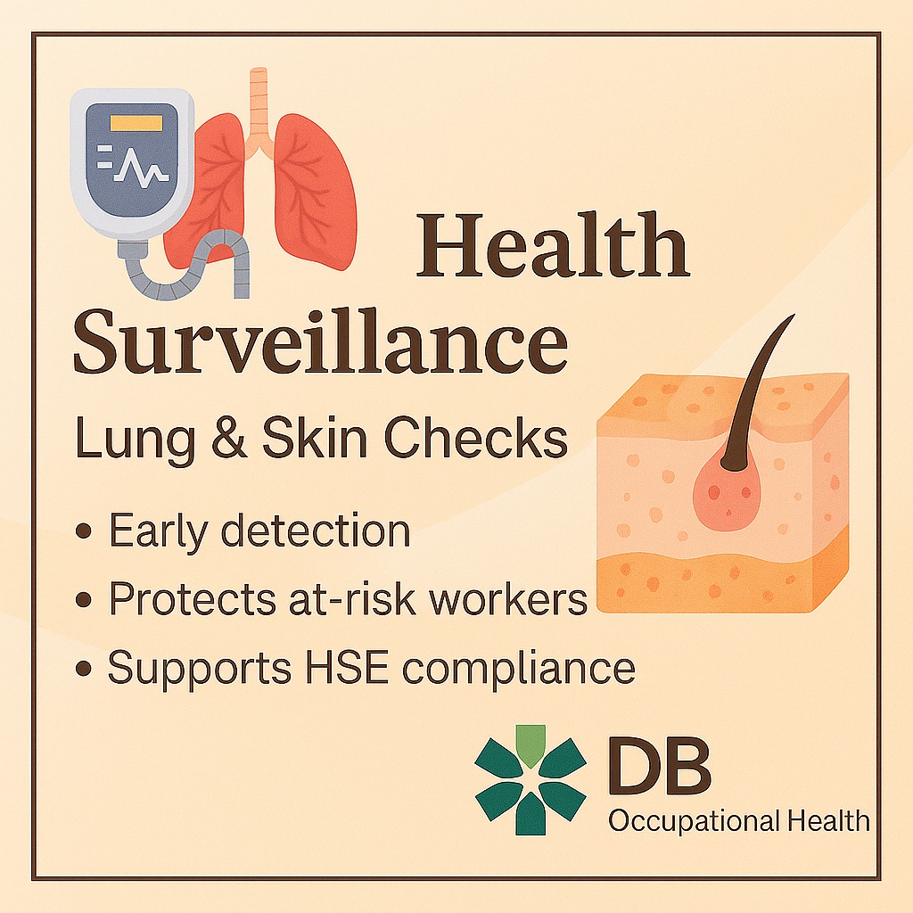 dbocchealth's tweet photo. Health Surveillance keeps your workforce safe.
✔ Lung checks
✔ Skin checks
✔ Early detection
✔ Full HSE compliance

Protect your team. Protect your business.
#OccupationalHealth #HealthSurveillance #WorkplaceSafety #HSE #EmployeeWellbeing https://t.co/riT0IHIveb