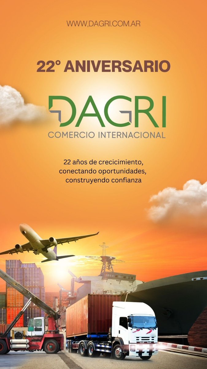 Hoy celebramos 22 años de compromiso, trabajo y crecimiento.
Gracias a cada cliente, proveedor, colaborador y amigo que confió en nosotros durante este camino. 
Gracias por ser parte de esta historia que tiene mucho por delante.
¡Vamos por muchos años más! #DAGRIteam