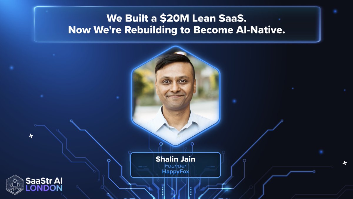 I am Speaking at <a href="/saastr/">SaaStr.ai</a> AI London 🇬🇧

We bootstrapped <a href="/HappyFoxApp/">HappyFox</a> to $20M ARR with under 100 people. Now we're rebuilding to go fully AI-native.

I'll share the frameworks we're using and the questions every founder should ask to go AI-Native.

If you are attending SaaStr