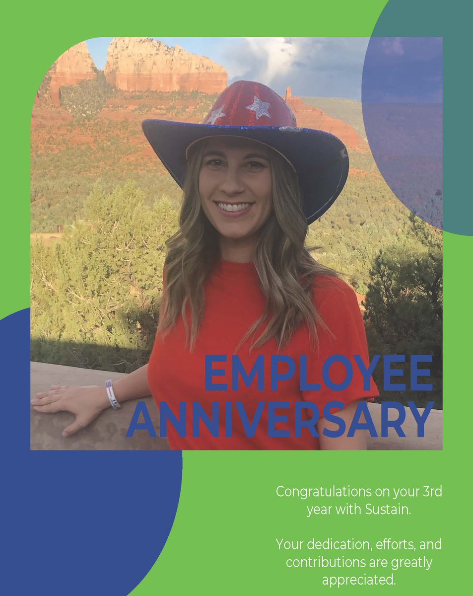 Please join us in celebrating Erica Clelland's 3rd year with Sustain!!
#Celebrate #Workanniversary #Sustain