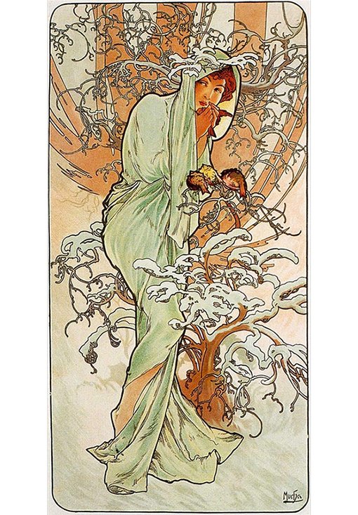 アルフォンス・ミュシャ『四季《冬》』1896年