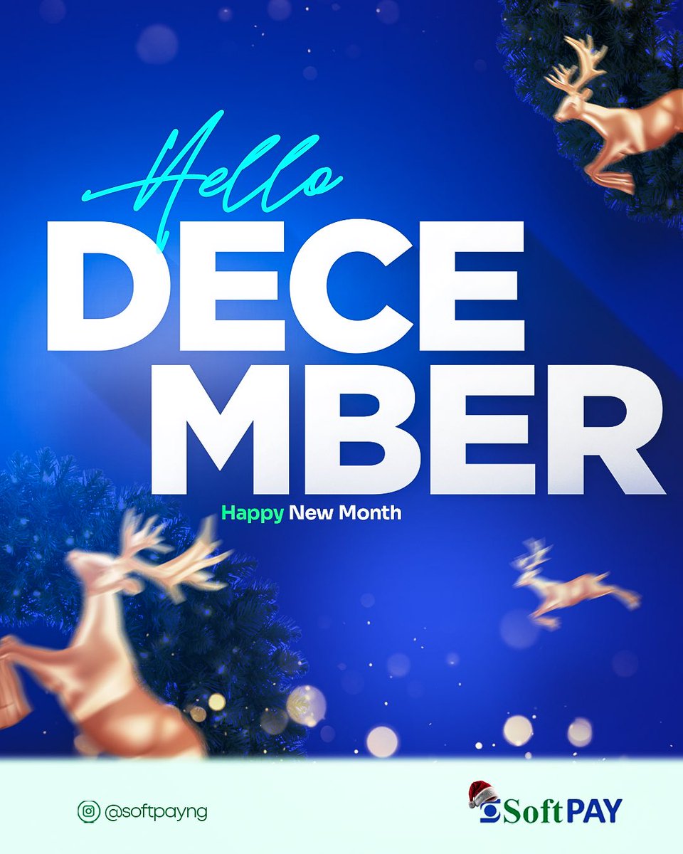 SoftPAYng's tweet photo. Hello December 🎄

Smooth payments, happy customers, and wins all around. Let’s make this month effortless!

#softpay #paymentssimplified #december2025 https://t.co/fp2jIaQ31q