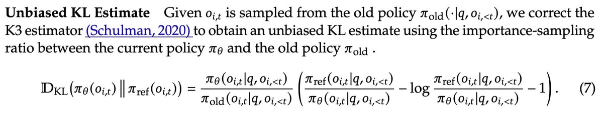 yifan_zhang_'s tweet image. 🚀DeepSeek V3.2 officially utilized our corrected KL regularization term in their training objective!

On the Design of KL-Regularized Policy Gradient Algorithms for LLM Reasoning (arxiv.org/abs/2505.17508)

See also tinker-docs.thinkingmachines.ai/losses

It will be even better if they can…