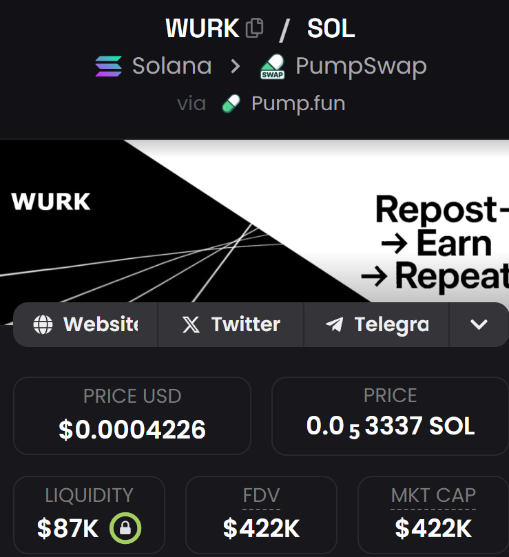rutradebtc's tweet photo. Low-key wild that everyone’s fading $WURK while agents are literally out here paying humans money for simple tasks.

WURK cooking in the background like a good chef

i am buying some more https://t.co/Dmefiuag6G