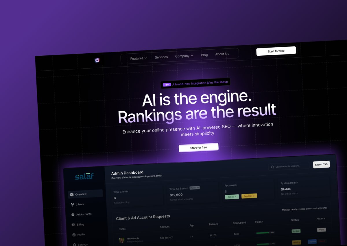 pxluix's tweet image. Just finished designing a Futuristic AI-powered SaaS Landing Page

The goal was to create a high-conversion, modern, and trust-focused UI.

#UIUX #SaaSDesign #AIDesign #WebDesign #DarkModeUI #Figma #DesignCommunity #hireme #SaaS #Dashboard #opentowork